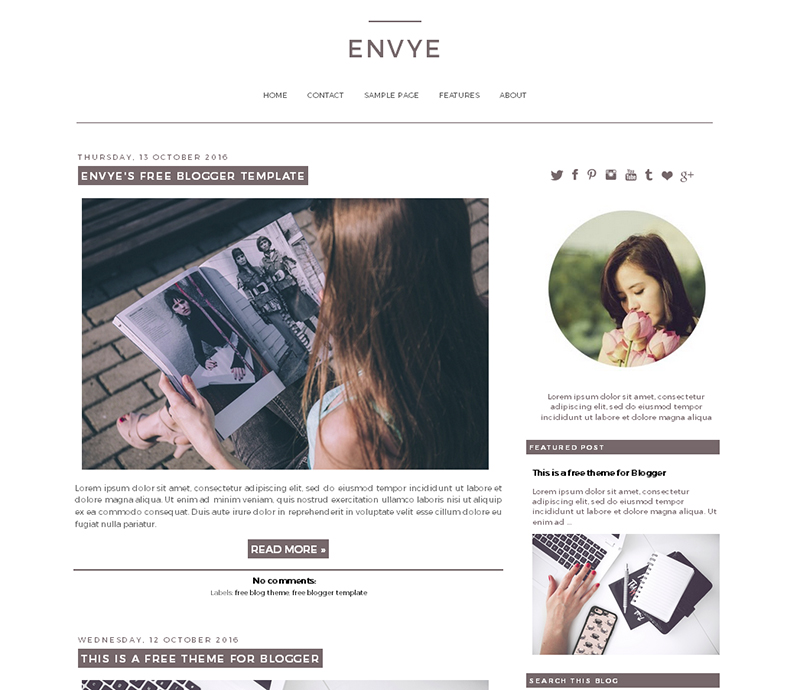 FREE Blogger template by Envye