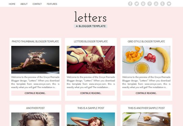 Letters Blogger Template by Envye