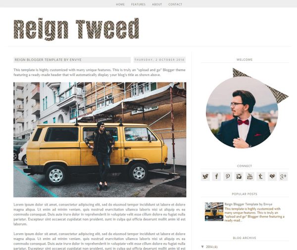 Reign Tweed Blogger Template by Envye