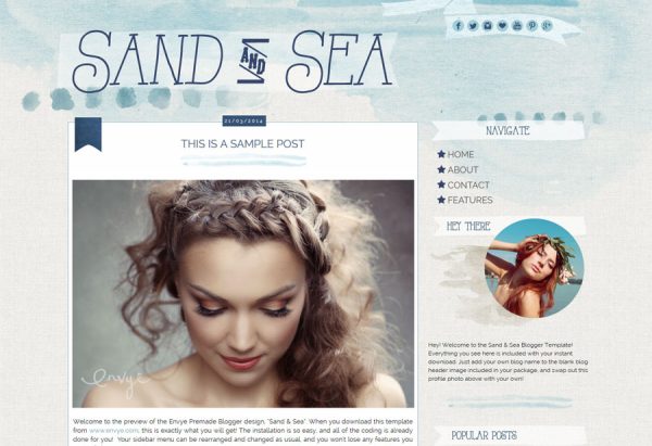 Sand & Sea Blogger Template by Envye