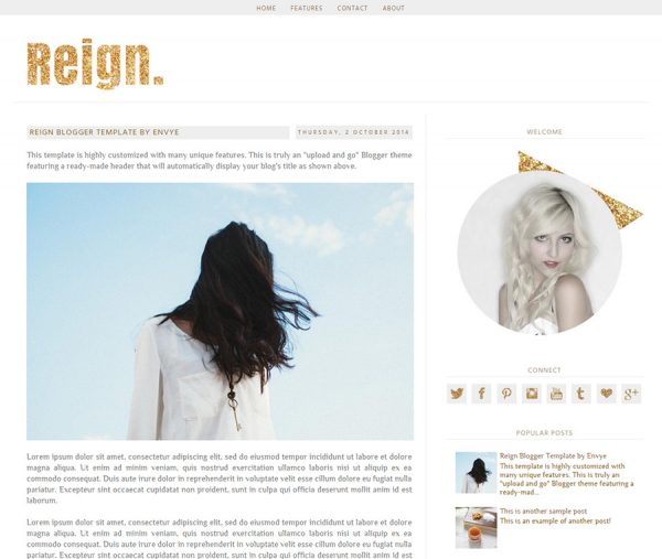 Reign Blogger Template by Envye