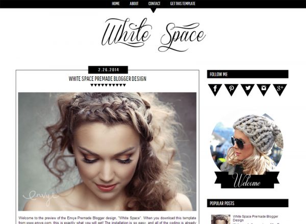 White Space Blogger Template by Envye