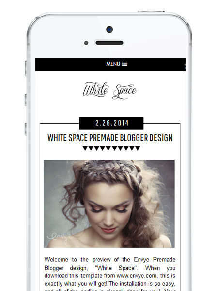 White Space Blogger Template by Envye